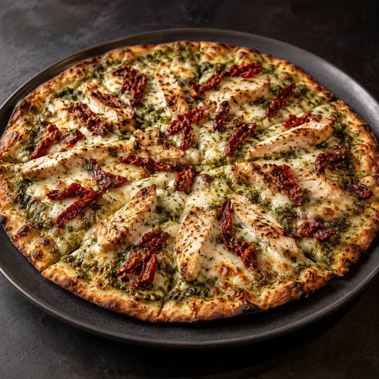 PESTO SOSLU TAVUKLU PİZZA